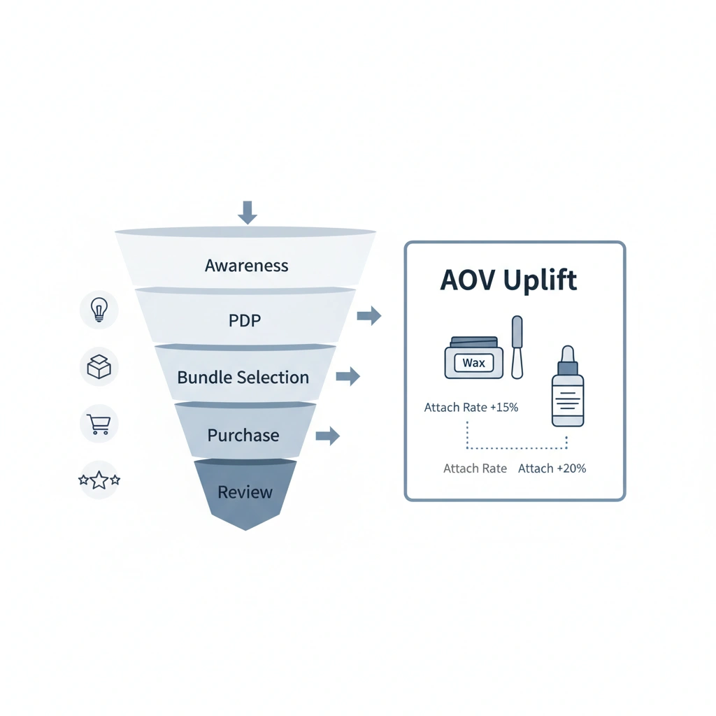 Amazon hair removal shopper journey funnel diagram
