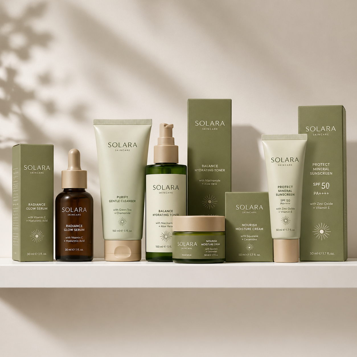 Crowded supermarket shelves packed with cosmetic products illustrating packaging competing for consumer attention realistic photo
