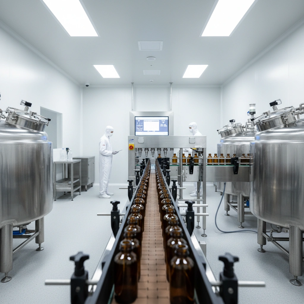 GMP cosmetic manufacturing line filling post-wax oil