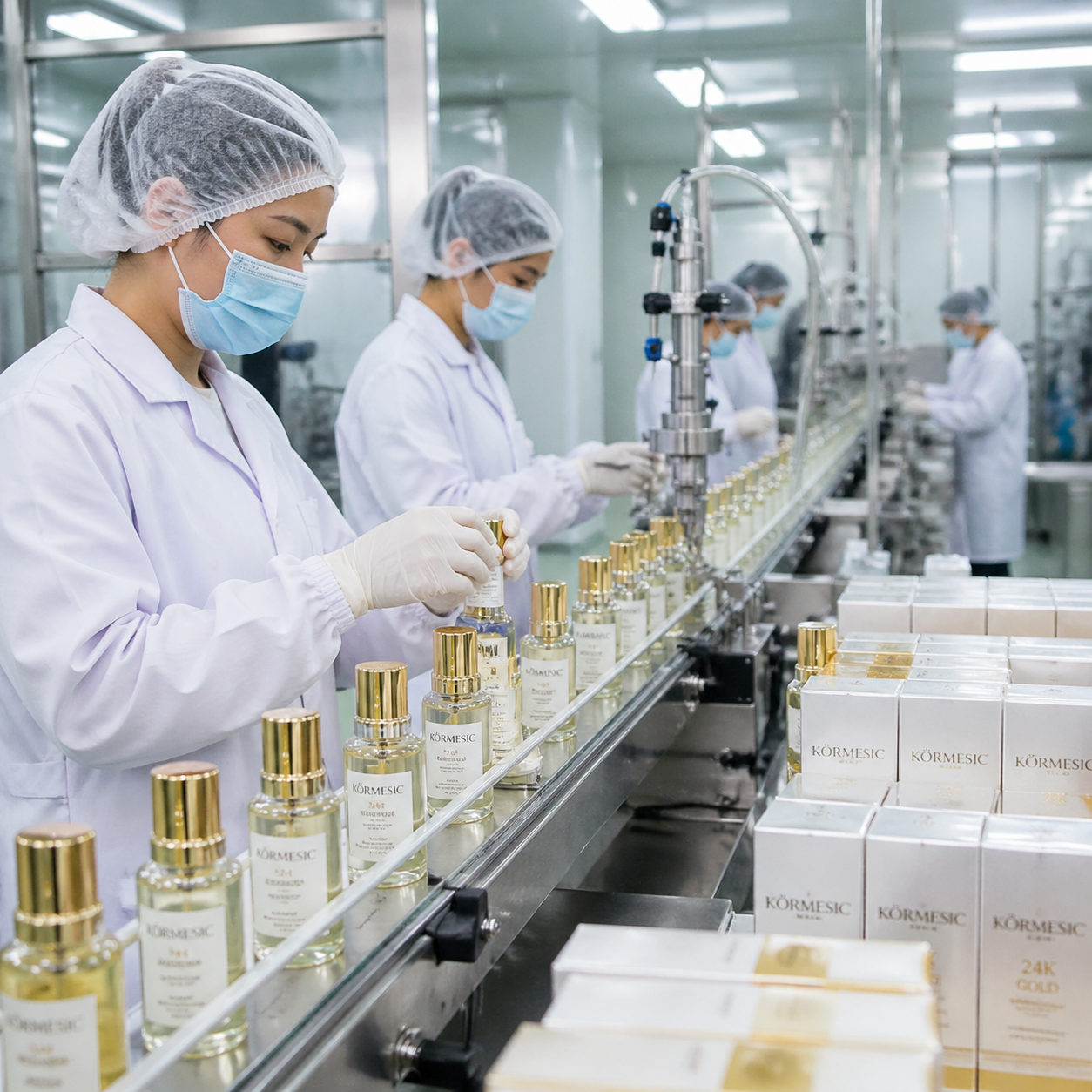 Glass skin trends brightening essence manufacturing and export packaging line