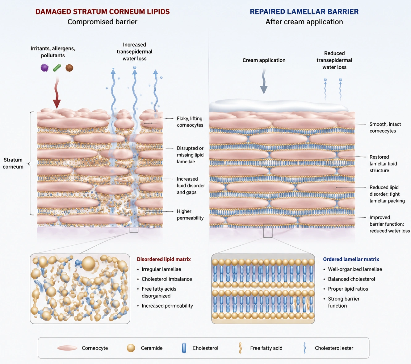 Emergency Skin Repair Creams stratum corneum barrier