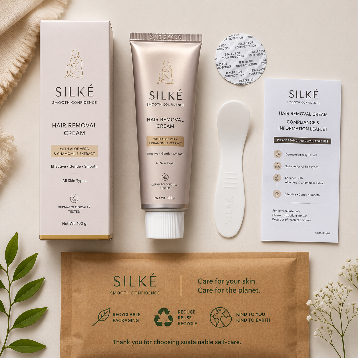 Premium Packaging for Depilatory Creams unboxing kit