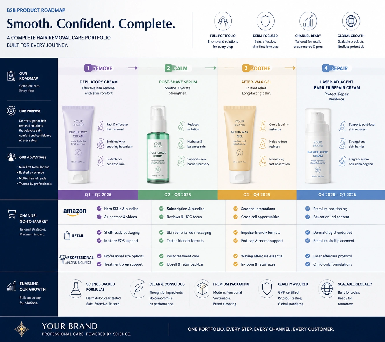 B2B hair removal product strategy and roadmap