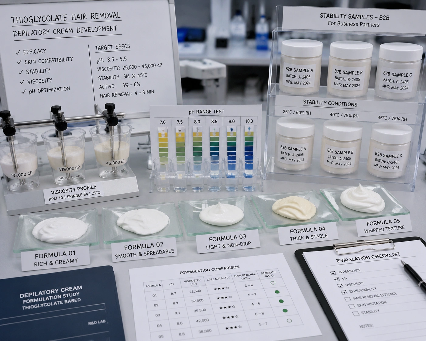 Laboratory testing for B2B hair removal actives - Thioglycolic Acid vs. Alternatives