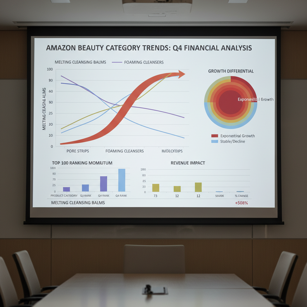 Amazon market trend chart showing rise of Melting Cleansing Balms in the beauty category